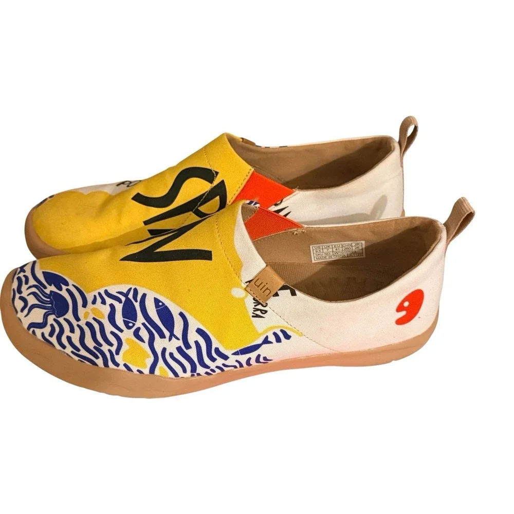 UIN Spain Shoes‎ Women's 9.5 EU 41 Art Travel Slip On Loafers W1010593 Toledo